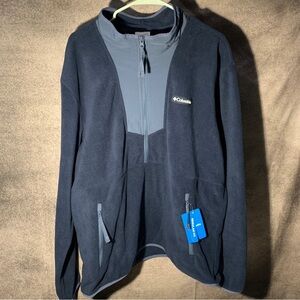 Columbia Men's Sequoia Grove Half Zip Fleece Size XL Navy Blue New